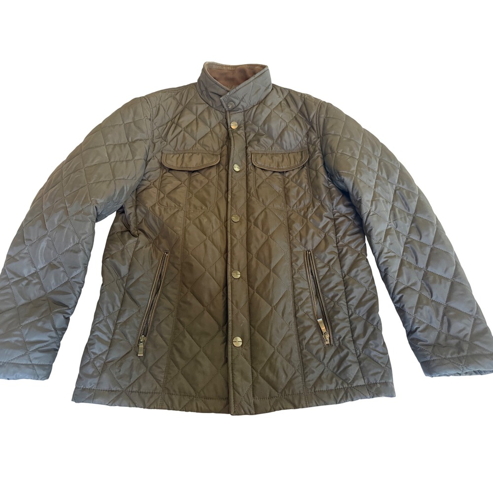 Pronto Uuomo Mens Quilted Jacket Medium Black Old Money Preppy Gorpcore Rugged